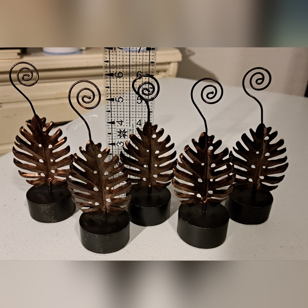 (5)Bronze leaf placecard holders